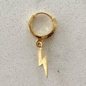 Gold Lightning Bolt Earring